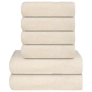 vidaXL Set di asciugamani 6 pezzi FROGN Crema 360 g/m&sup2;