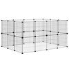vidaXL Gabbia per Animali 28 Pannelli con Porta Nero 35x35 cm Acciaio
