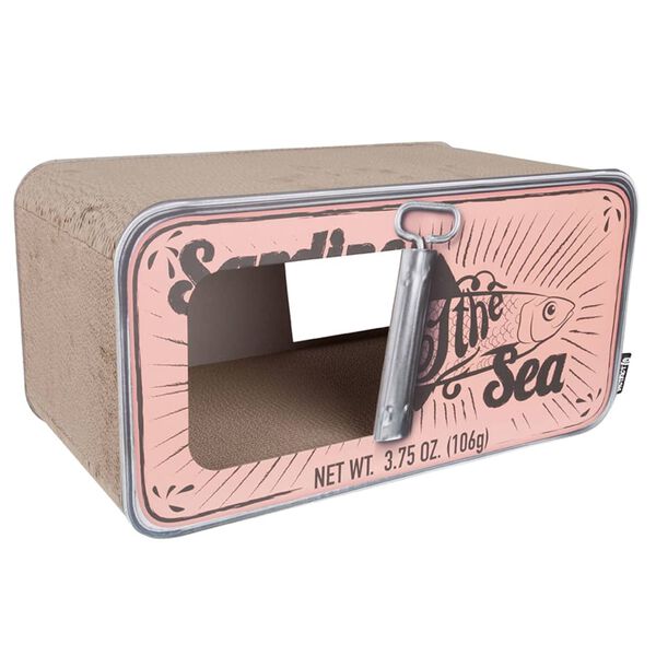 DISTRICT70 Tiragraffi per Gatti 2 in 1 SARDINE in Cartone Rosa