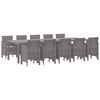 vidaXL Set da Pranzo per Giardino 11 pz Grigio chiaro Poly Rattan