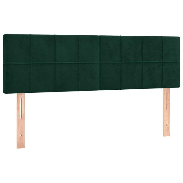 vidaXL Testiera Verde Scuro 144x5x78/88 cm in Velluto