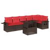 vidaXL Set Divani da Giardino 7 pz con Cuscini Marrone in Polyrattan