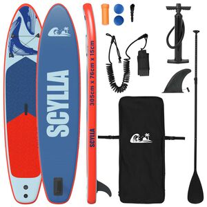 vidaXL Tavola da Paddle Gonfiabile SCYLLA 305 x 76 x 15 cm Blu per