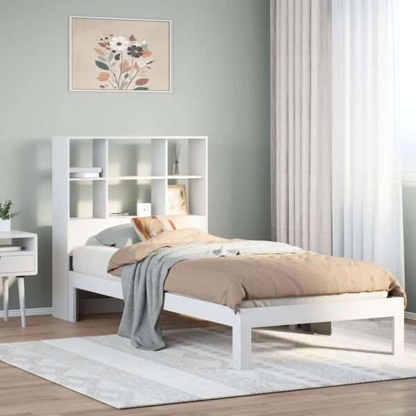 vidaXL Letto Libreria senza Materasso Bianca 90x200 cm Legno di Pino