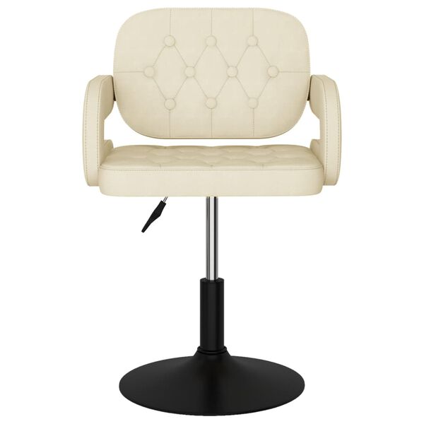 vidaXL Sedia da Pranzo Girevole Crema in Tessuto