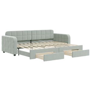 vidaXL Divano Letto Estraibile Cassetti Grigio Chiaro 80x200cm Velluto