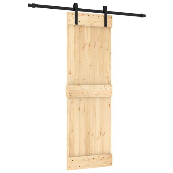 vidaXL Porta Scorrevole con Set Hardware 70x210 cm Legno Massello Pino