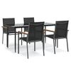 vidaXL Set da Pranzo da Giardino 5 pz Nero in Textilene e Acciaio