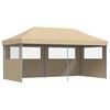 vidaXL Tendone per Feste Pieghevole Pop-Up con 3 Pareti Beige