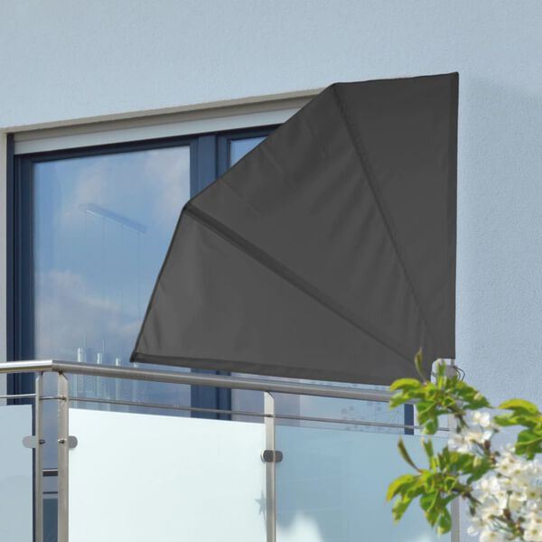 HI Schermo per Balconi 1,2x1,2 m Poliestere Nero