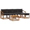 vidaXL Set di divani da esterno con cuscino 6 pcs Naturale e Nero