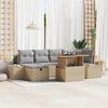 vidaXL Set Divano da Giardino 7 pcs Beige polyrattan