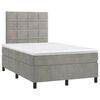 vidaXL Letto a Molle Materasso e LED Grigio Chiaro 120x190 cm Velluto