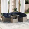 vidaXL Set Divani da Giardino con Cuscini 7pz Nero Polyrattan Acacia