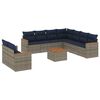 vidaXL Set Divani da Giardino 10 pz con Cuscini Grigio in Polyrattan