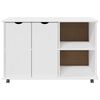 vidaXL Mobile con Ruote con ruota Bianco 100 x 39 x 65,5 cm