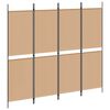 vidaXL Paravento a 4 pannelli Beige 200 x 180 cm Tessuto