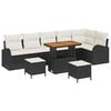 vidaXL Set Divano da Giardino 9 pz Nero polyrattan