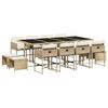 vidaXL Set da Pranzo da Giardino 13 pz con Cuscini Beige in Polyrattan
