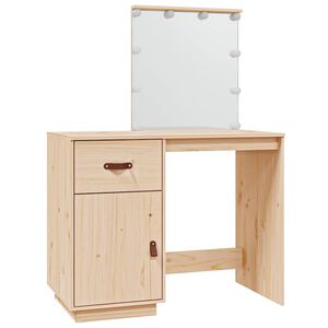 vidaXL Toeletta con LED 95x50x133,5 cm in Legno Massello di Pino