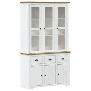 vidaXL Credenza BODO 115,5x43x200,5 cm Massello Pino Bianco e Marrone