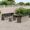 vidaXL Set Divano da Giardino con cuscino 11 pcs Grigio Poly Rattan