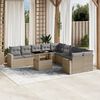vidaXL Set Divani da Giardino 11 pz con Cuscini Beige in Polyrattan