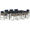 vidaXL Set da Pranzo per Giardino con cuscino 9 pcs Grigio polyrattan
