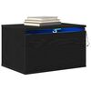 vidaXL Mobiletto da comodino a parete Rovere Nero 50 x 36 x 30 cm