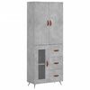 vidaXL Credenza Grigio Cemento 69,5x34x180 cm in Legno Multistrato