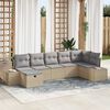 vidaXL Set Divano da Giardino con cuscino 7 pcs Beige polyrattan