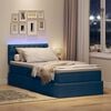 vidaXL Letto con contenitore e LED con led Blu 90 x 200 cm Tessuto