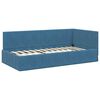 vidaXL Struttura Letto Angolare con Materasso 2 pcs Blu Velluto