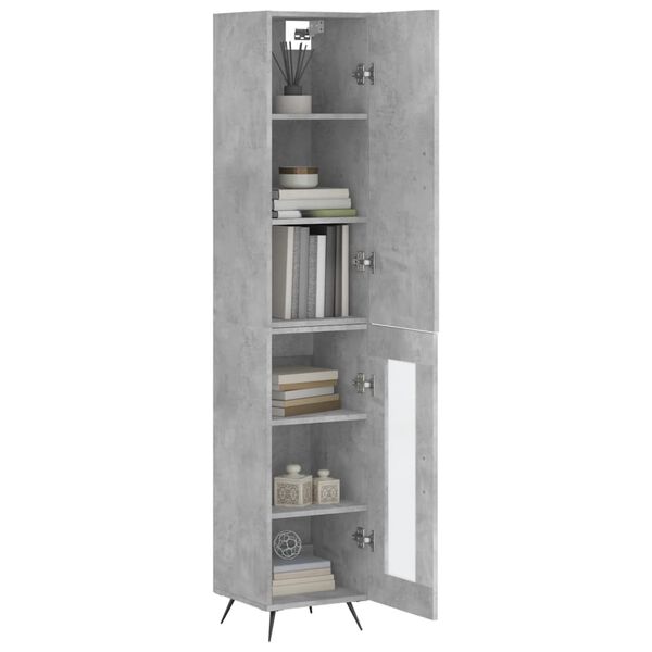 vidaXL Credenza Grigio Cemento 34,5x34x180 cm in Legno Multistrato