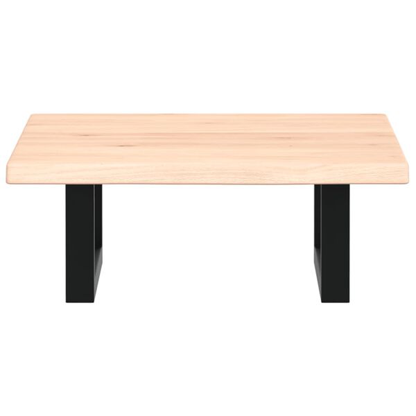 vidaXL Ripiano a Parete per Lavabo in Acciaio e Massello di Rovere