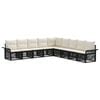 vidaXL Set Divano da Giardino 9 pz Nero polyrattan