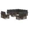 vidaXL Set Divano da Giardino 12 pz Grigio e Grigio Scuro polyrattan