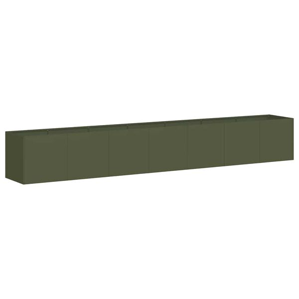 vidaXL Fioriera Verde Oliva 280x40x40 cm in Acciaio Laminato a Freddo