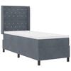 vidaXL Letto a molle con materasso Grigio scuro 80 x 200 cm Velluto