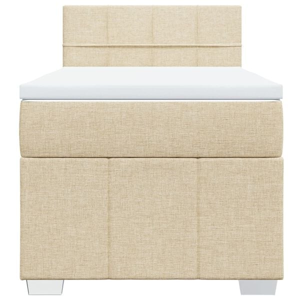 vidaXL Giroletto a Molle con Materasso Crema 80x200 cm inTessuto