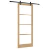 vidaXL Porta scorrevole ORKDAL Naturale e Nero 93 x 232 cm
