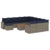 vidaXL Set Divani da Giardino 13 pz con Cuscini Grigio in Polyrattan