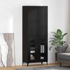 vidaXL Credenza Rovere Nero 69,5 x 34 x 180 cm Legno multistrato