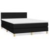 vidaXL Giroletto a Molle con Materasso Nero 140x190 cm in Tessuto