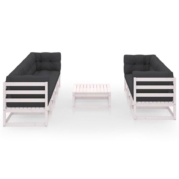 vidaXL Set Divani da Giardino 8 pz con Cuscini Legno Massello di Pino