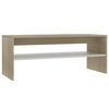 vidaXL Tavolino Bianco e Rovere Sonoma 100x40x40 cm Legno Multistrato