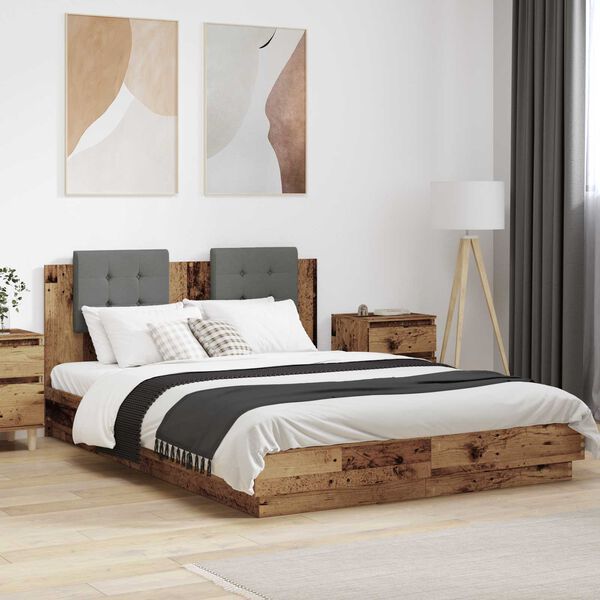 vidaXL Struttura letto con testata Legno vecchio 150 x 200 cm