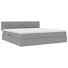 vidaXL Letto con contenitore e materasso Grigio chiaro 200 x 200 cm