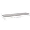 vidaXL Scaffali a Parete 4 pz Grigio Cemento 90x23,5x3,8 cm in MDF