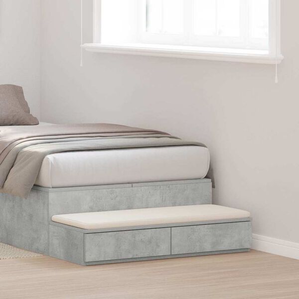 vidaXL Cassetti per letto Grigio cemento 75 x 36,5 x 16,5 cm